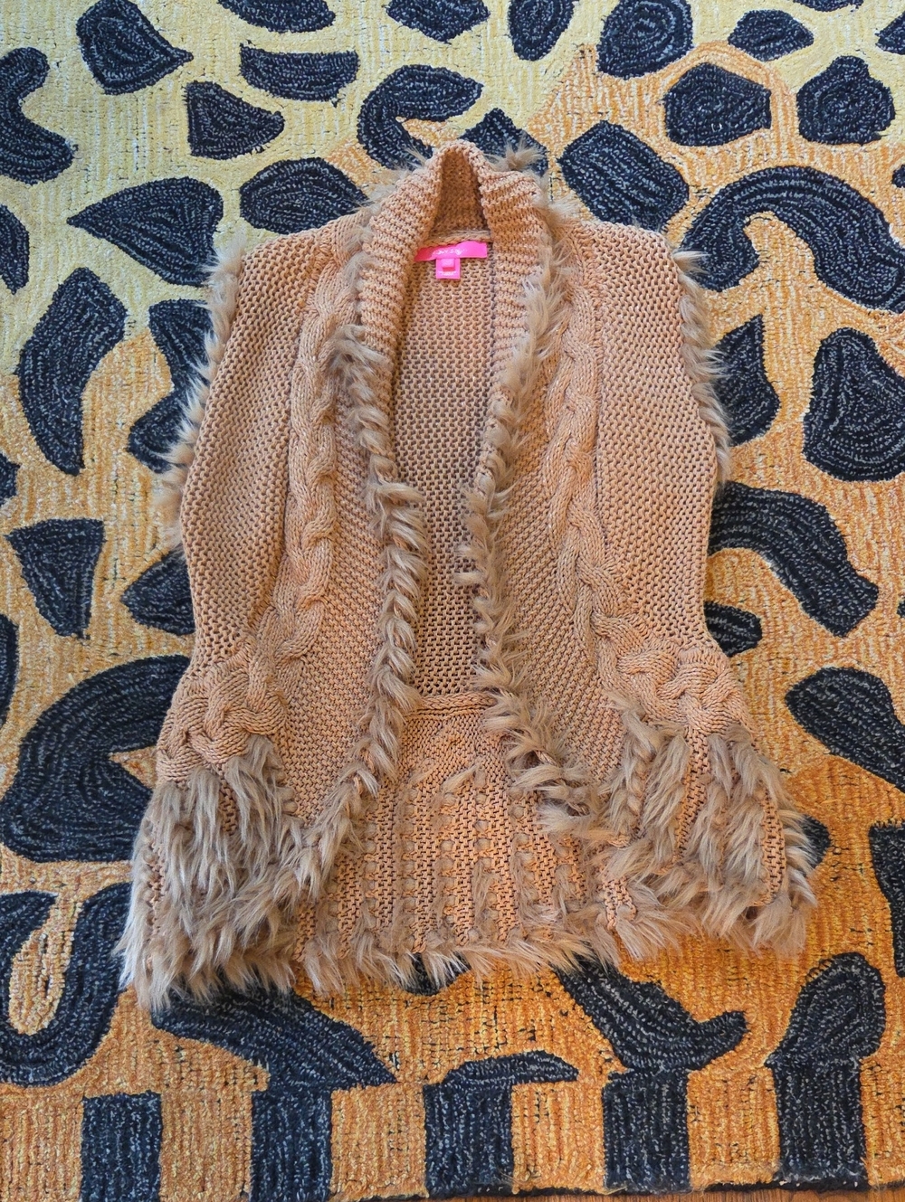 Lilly Pulitzer Torini Sweater Vest With Faux Fur